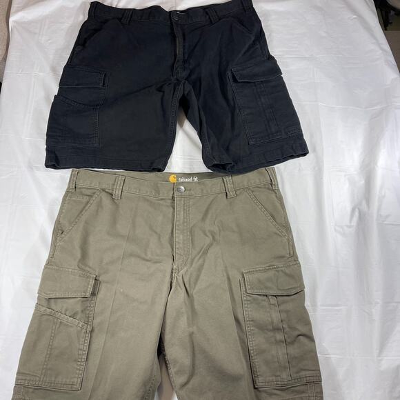 Carhartt Rugged Flex Relaxed Fit Cargo Shorts Size 40 Bundle 2 Black & Olive - Picture 2 of 14